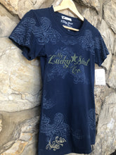 Load image into Gallery viewer, Tooled Leather Tee in Smoke