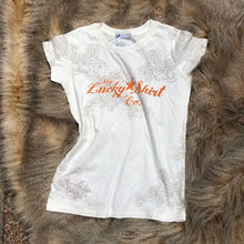Load image into Gallery viewer, Tooled Leather Distressed Tee on Creme
