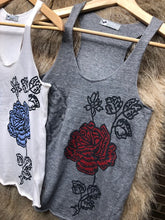Load image into Gallery viewer, Serene Rose Tank on Heather Grey